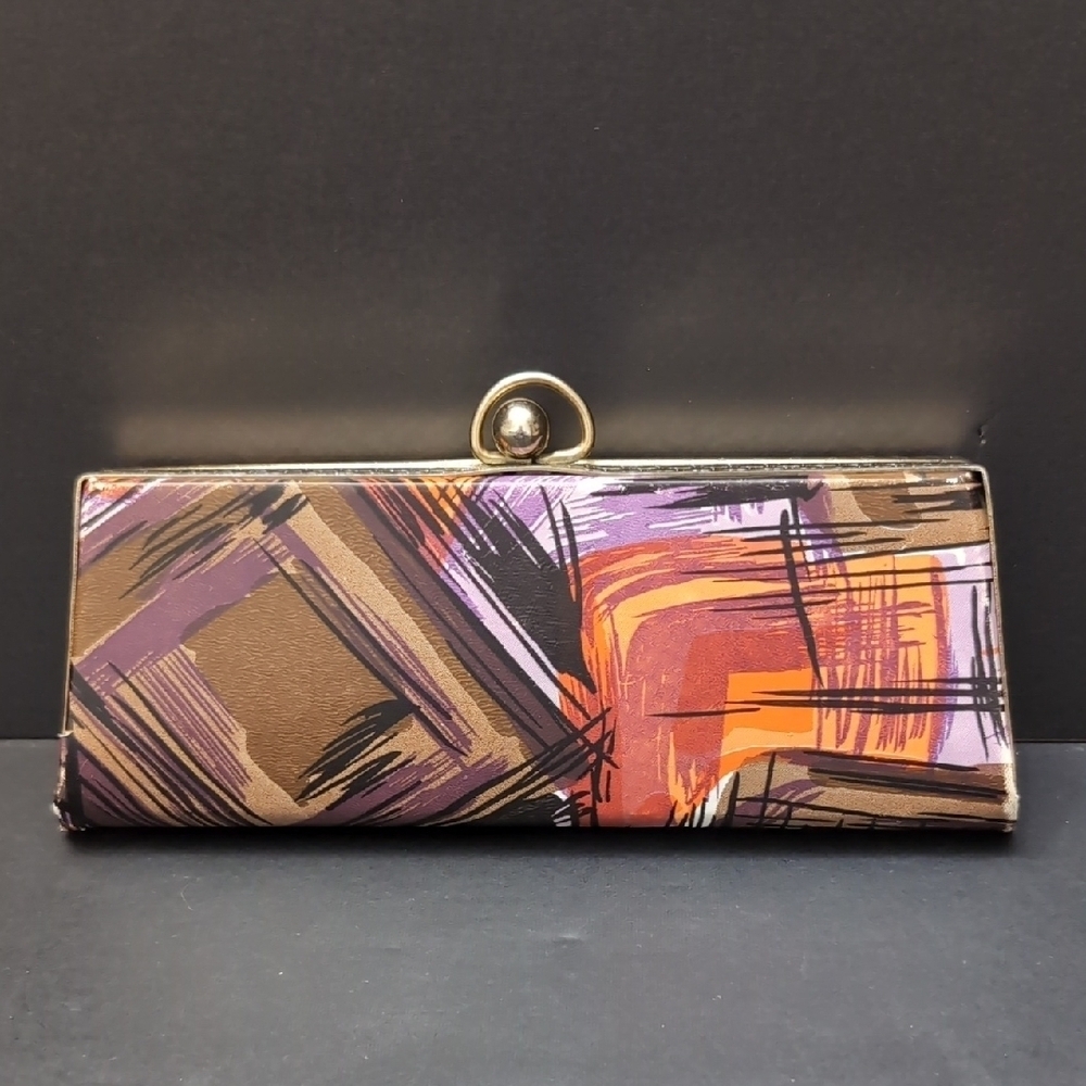 Vintage Mid-century Eyeglasses Case Multi-colored with Kiss Lock.